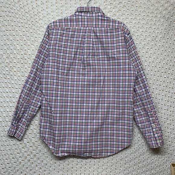 Ralph Lauren Shirt Mens L Pink Blue Check Long Sleeve Button Down 100%cotton - Picture 4 of 10